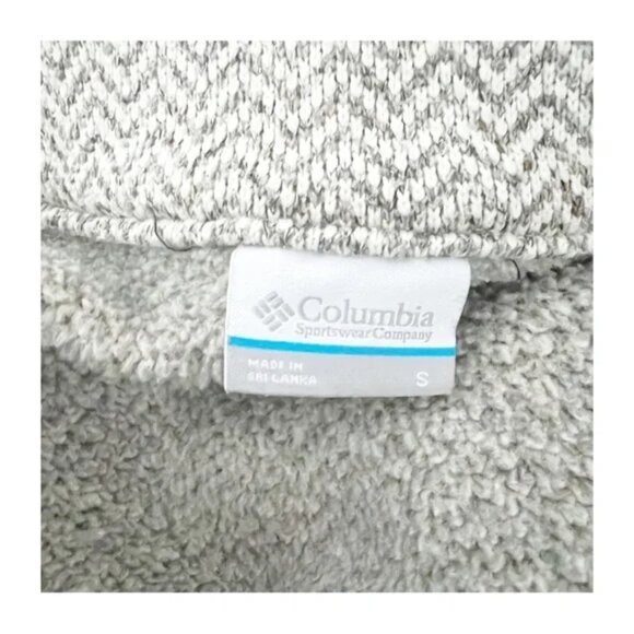 Columbia l Darling Days Long Zip Front Jacket Size S Beige & White Chevron Print - Picture 7 of 7